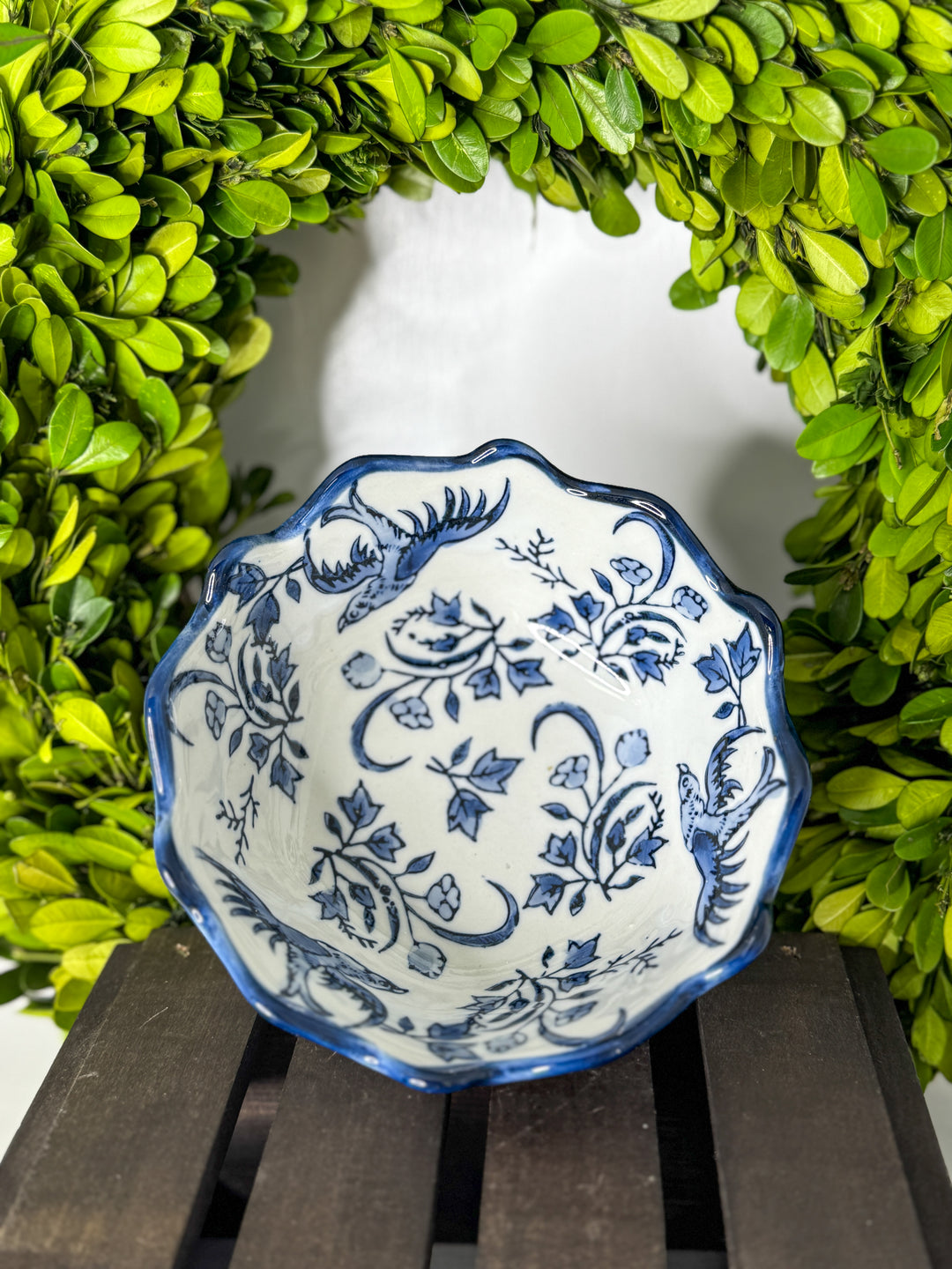 Scalloped Edge Footed Bowl