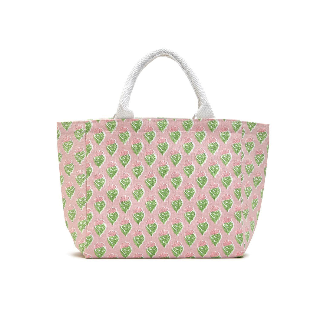 Floral Block Print Thermal Lunch Tote Bag