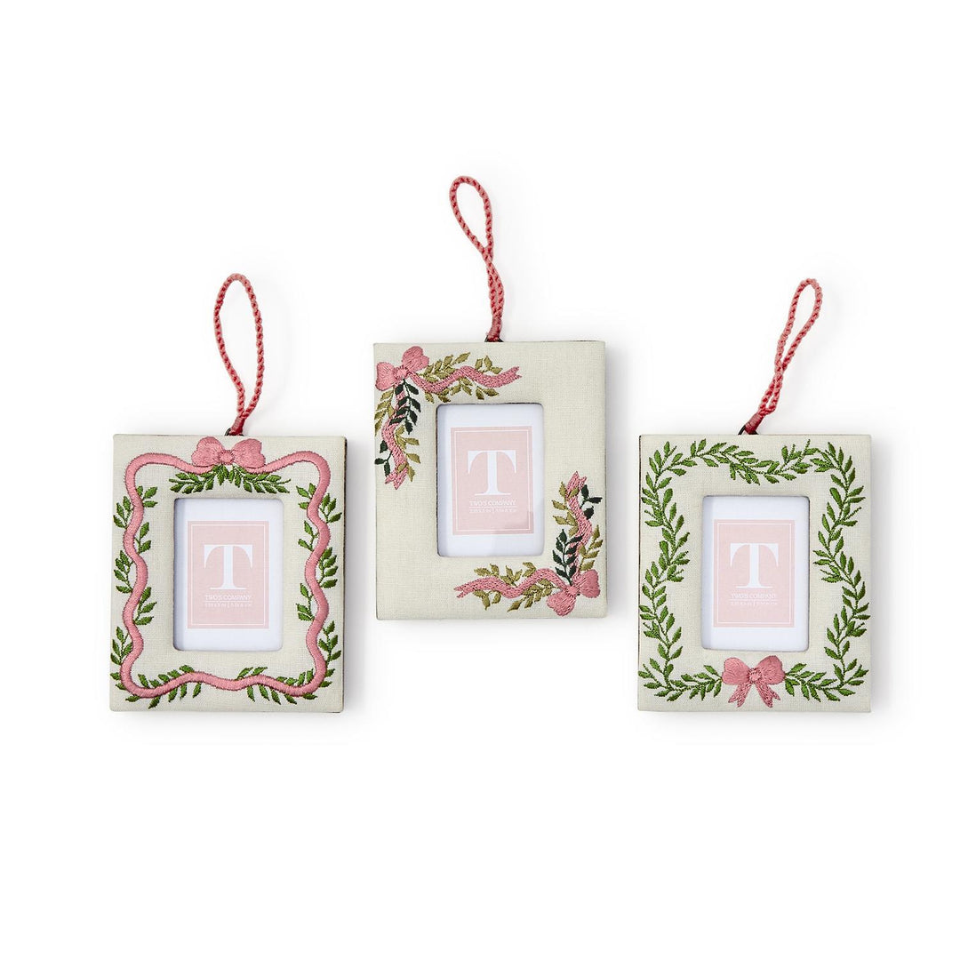 Holiday Memories 2 1/4" x 3" Embroidered Photo Frame Ornament