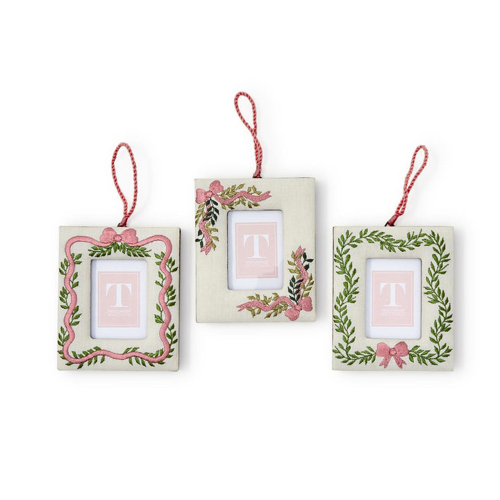 Holiday Memories 2 1/4" x 3" Embroidered Photo Frame Ornament