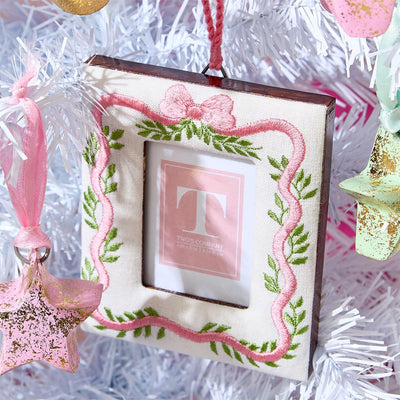 Holiday Memories 2 1/4" x 3" Embroidered Photo Frame Ornament