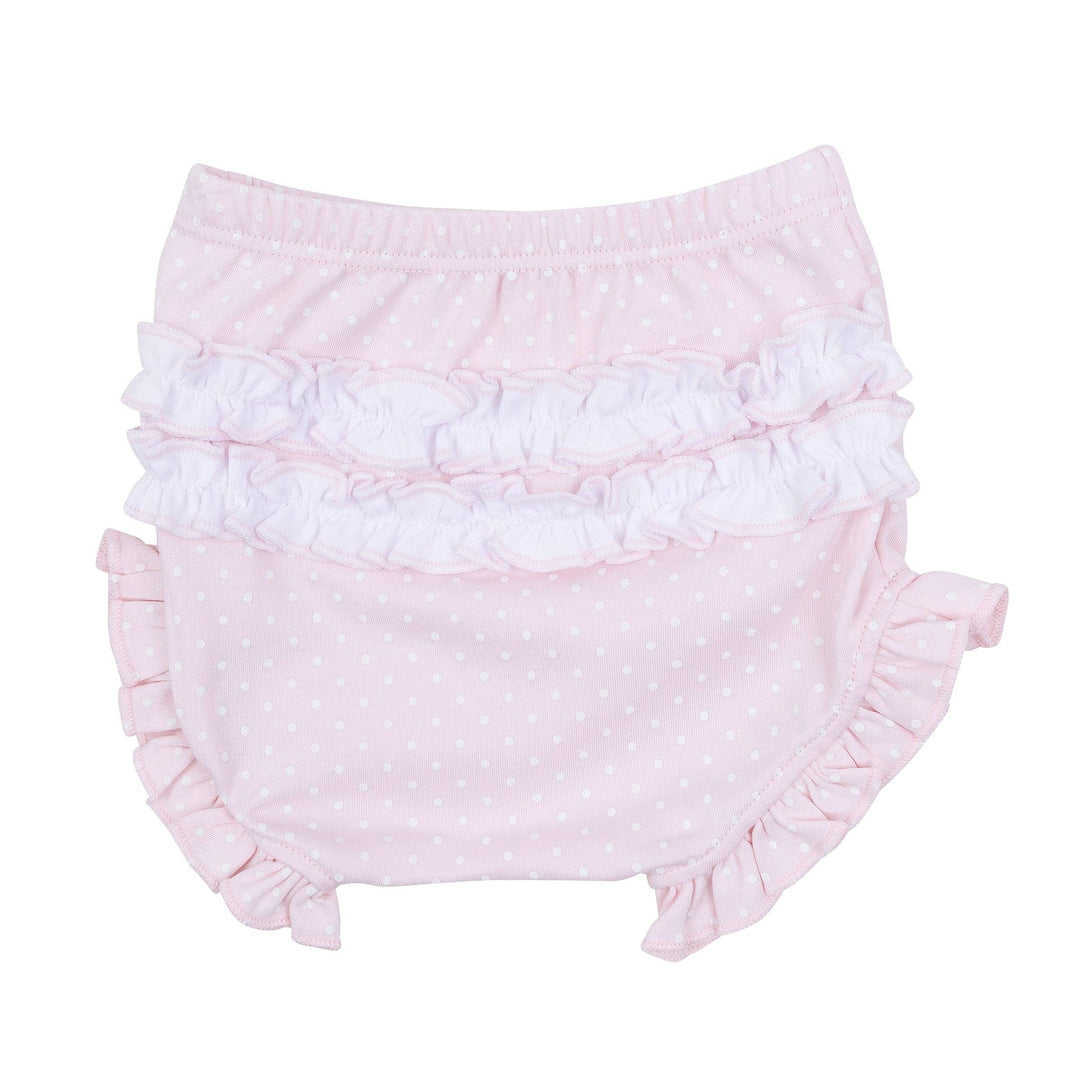 Mia's Classics Smocked Ruffle Short Sleeve Diaper Cover Set - Pink