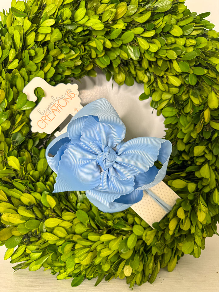 1/4" Nylon Headband W/Scalloped Bow 5.5"