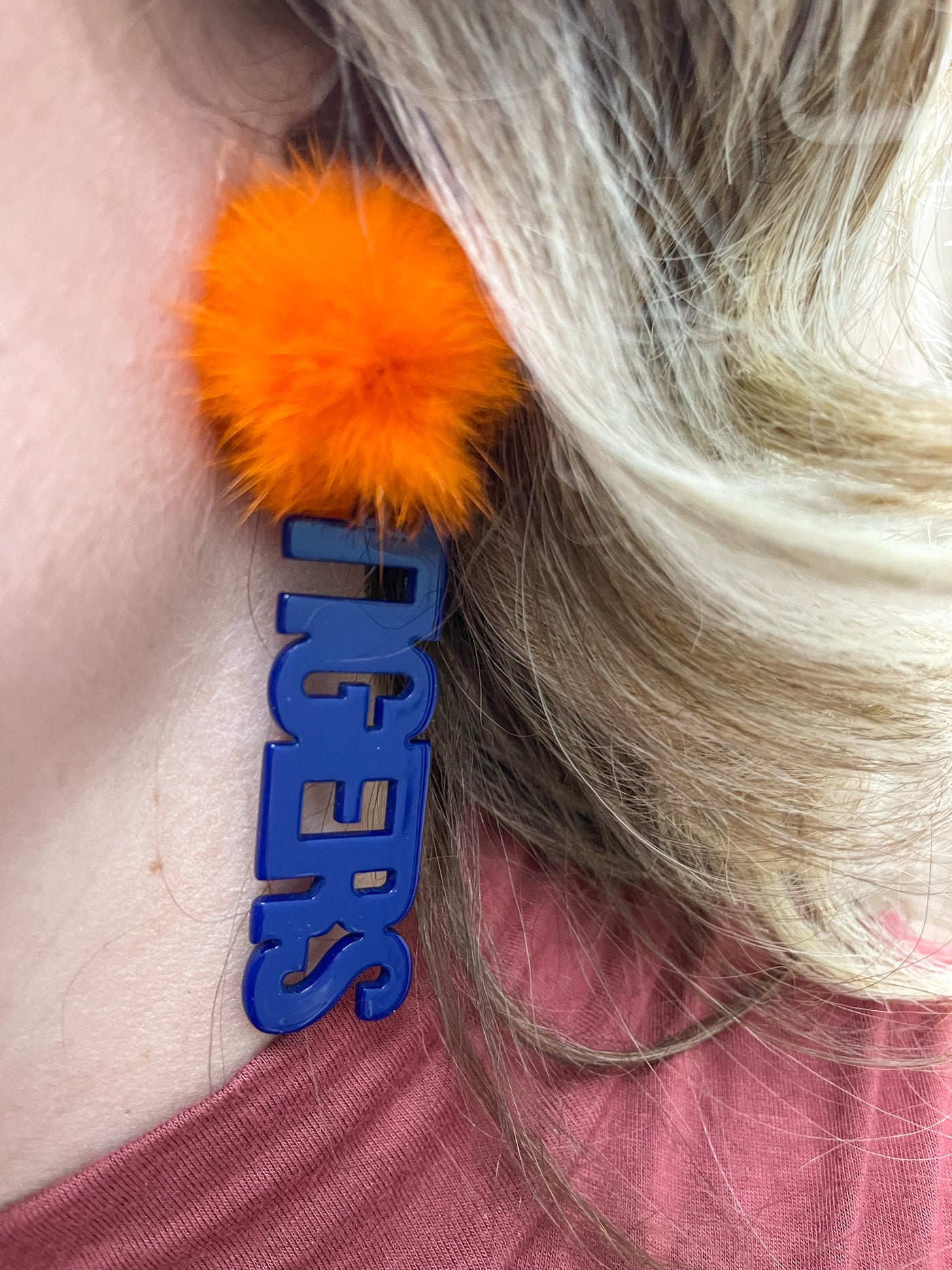 Auburn Game Day Pom Pom Earrings