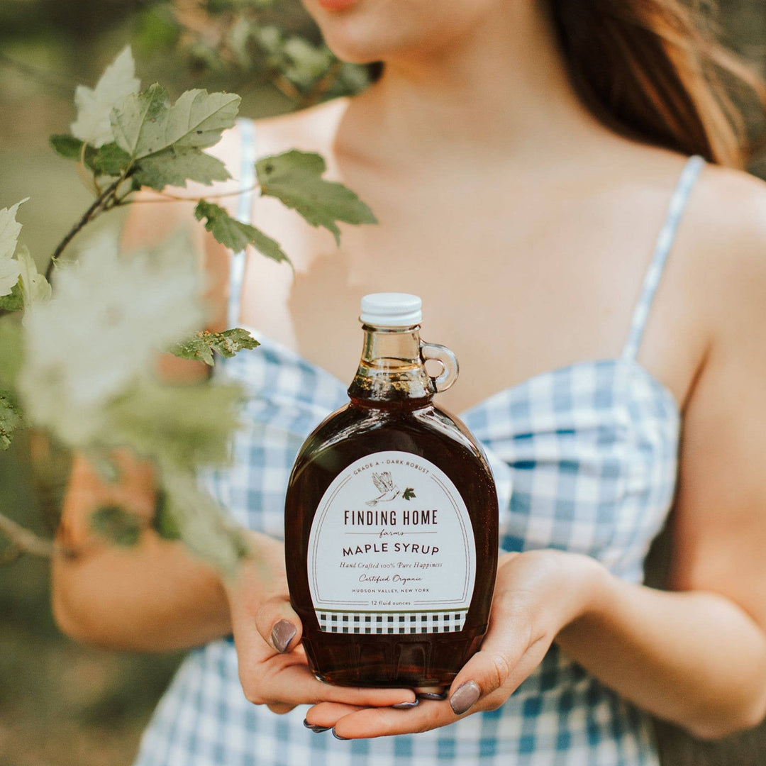 100% Pure Organic Maple Syrup - 12 oz Decorative Glass