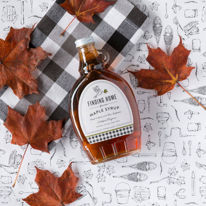 100% Pure Organic Maple Syrup - 12 oz Decorative Glass