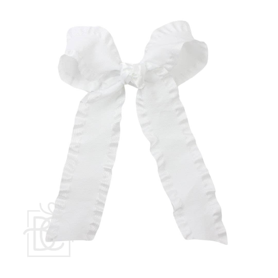 Double Ruffle Tail Bow on Alligator Clip