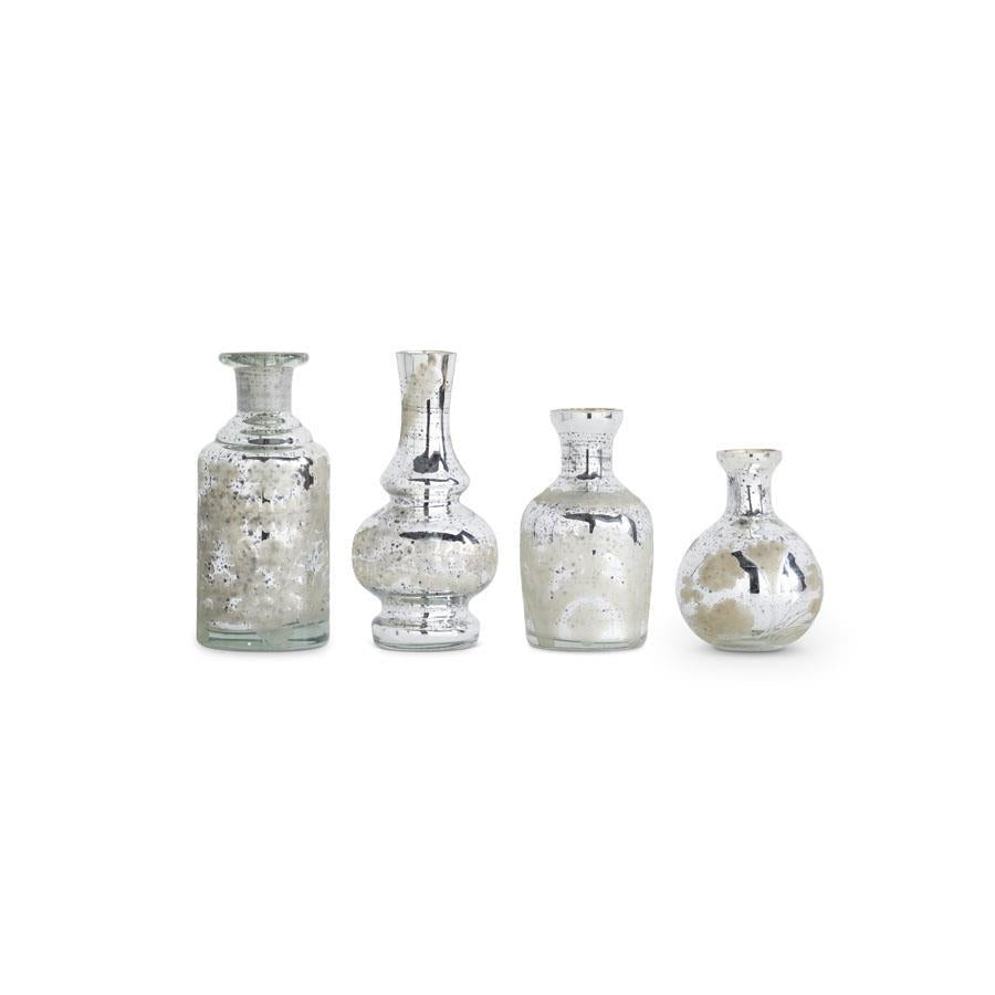Mini Silver Mercury Glass Bud Vases