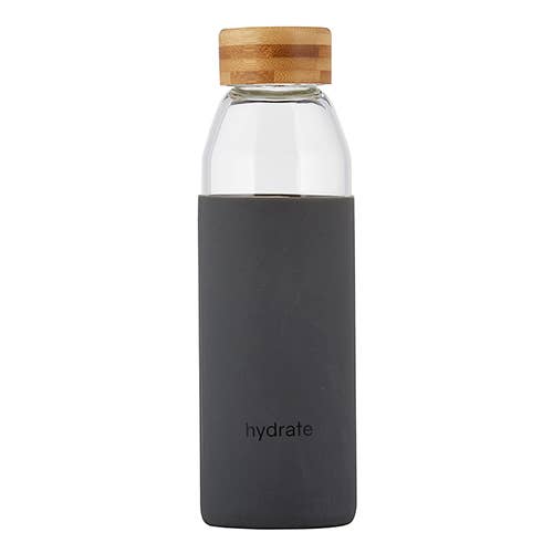 Hydrate Gls Bottle Bamboo Lid