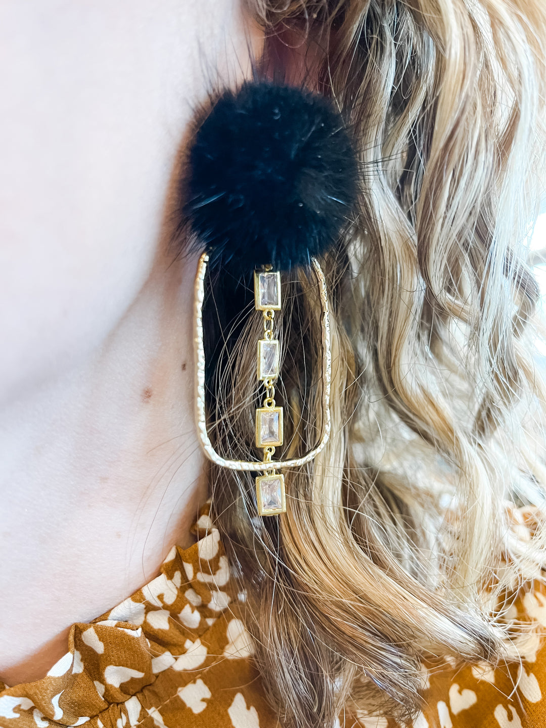 Puff Crystal CZ Hoops